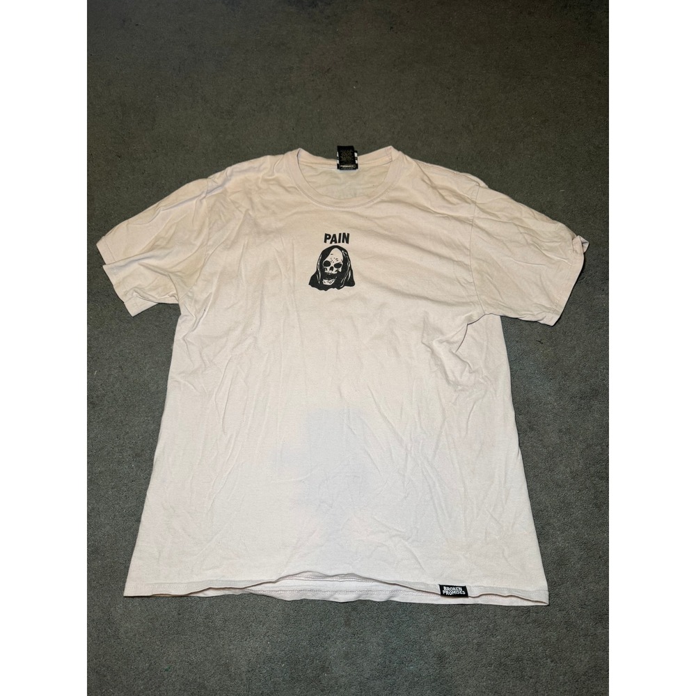 Broken Promises Mens Guide to Broken Promises Reaper Graphic T-Shirt Cream Large